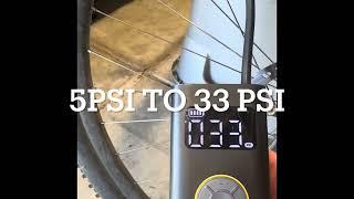 Fanttik X9 Pro airing up MTB tires