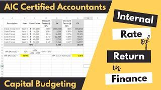 IRR (Internal Rate of Return) Calculation in Excel Manually - AIC Certified Accountants