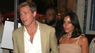 Brad Pitt and Ines de Ramon Coordinate Outfits for Date Night at 'Wolfs' L.A. Premiere