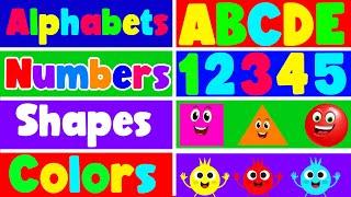 Preschool Learning Videos for 3 Year Olds | Best Learn ABC, 123, Colors & Shapes | 3 Years Learning