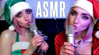 ASMRKisses Mouth sounds Intense breathing from twins | АСМР Поцелуи от близняшек