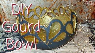 DIY Gourd Bowl | Gourd Art | Gourd Art Tutorial #Gourd #Gourdart #gourdbowl #DIYgourd
