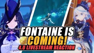 FONTAINE IS FINALLY HERE! | Genshin Impact 4.0 Dev Livestream (LIVE REACTION)