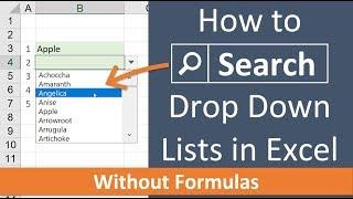 How To Search Drop Down Lists In Excel Using The List Search Add-in