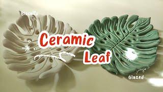 Ceramic leaf dish, quick idea for beginners️