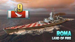 Battleship Roma: Easy 9 ships destroyed - World of Warships