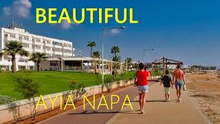 Ayia Napa Cyprus 2024  City and Beach Walking Tour [4K UHD]