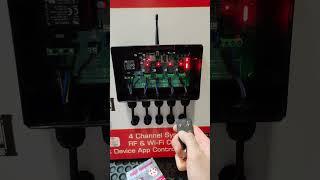 RIoT Receiver, a 4 Channel RF & WiFi Switching Unit for Remote Control