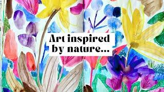 Nature inspired sketchbook, art books and new nature inspired abstract art class...