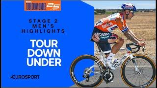 BIG CRASH IN THE PACK  | Stage 2 | Santos Tour Down Under | Men's Highlights