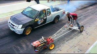 Безбашенный drag racing  МОТОБЛОКИ  vs ТУРБО  ПИКАПЫ