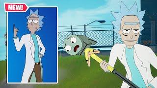 NEW RICK SANCHEZ Skin Gameplay in Fortnite! (HAMMERHEAD MORTY Pickaxe)