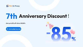 PIA S5 Proxy 7th Anniversary Promotion: 1000 Free Socks5 Residential Proxy IPs