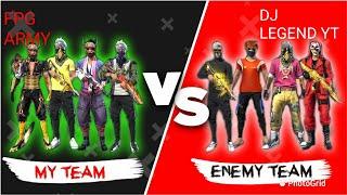 FREE FIRE ROOM MATCH 4 VS 4 FPG ARMY VS DJ LEGENDS YT