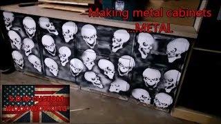 Making metal cabinets ..... METAL  ... with skull stencils