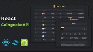 Build a Cryptocurrency App with React & Tailwind & React Router DOM | CoingeckoAPI