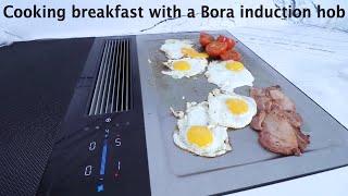 Cooking with a BORA Classic 2.0 hob - Tepan stainless steel grill