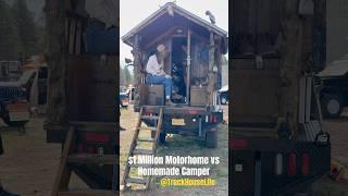 Which One Would You Chose? $1 Million Motorhome vs $15,000 Homemade Cabin on Wheels #truckhouselife