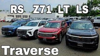 2024 Chevrolet Traverse LS, LT, Z71, and RS - Basic Differences