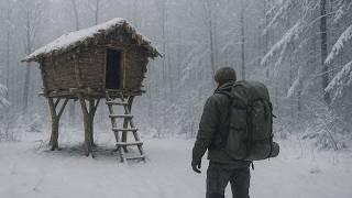 An Unforgettable Winter Camp in the Treehouse I Built During a Snowstorm