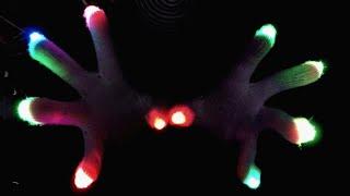 ASMR Hypnotic Hand Movements With Led Gloves And Mouth Sounds (One Minute Asmr)