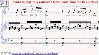 Schubert's Ave Maria piano and vocal sheet music - Video Score