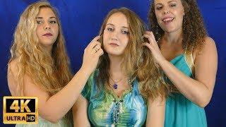 ASMR Girls Club! Pampering Kristin Face & Hair Brushing, Scalp Sounds, Corrina & Madison