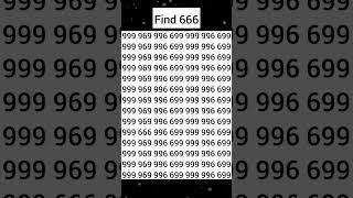 Find 666 find the number hard test #shortvideo #iqtest #iqpuzzle #puzzle #maths