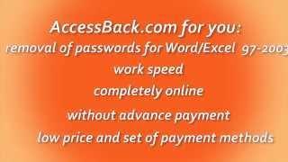 Decrypt Excel/Word without password at AccessBack.com (.xls/.doc-files)