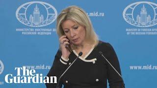 Russian press conference interrupted by call ordering silence on ballistic missiles