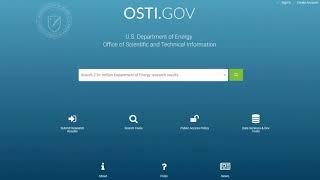 Introduction to OSTI.GOV