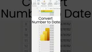 Convert a number column into a date column in Power BI