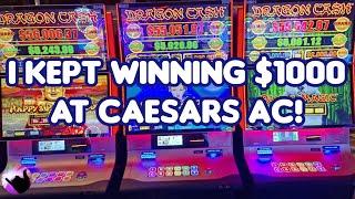 I Kept Winning $1000 at Caesars Atlantic City!