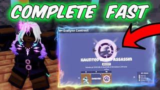 How To Complete NIGHTMARE Evelynn Contract FAST In Roblox Bedwars