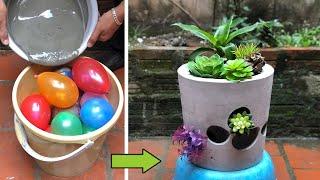 Cement Craft Idea - EASY -  make a beautiful pot