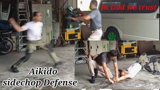 Aikido - Pipe, Stick, Bolo, Katana Sidechop Attack Defense #aikido #selfdefense #martialarts
