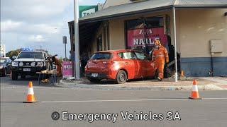 South Australian State Emergency Service at car vs building impact