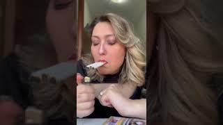 A GIRL IS SMOKING THREE CIGARETTES TOGETHER