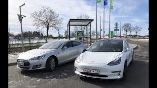 Real range of Tesla Model 3 and Model S. Russian test drive from Moscow to Smolensk