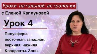 Урок 4. Полусферы: восточная, западная, верхняя, нижняя. Квадранты. Зоны