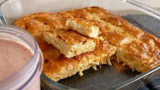 Cheese pastry from filo dough, Bulgarian Banitsa with tomato sauce!