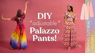 DIY *adjustable* PALAZZO PANTS  sewing tutorial + pattern