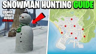 All 25 Snowman Locations! How to Unlock SNOWMAN OUTFIT - GTA Online Christmas Treasure Hunt Guide