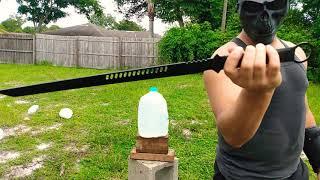 $15 tactical fantasy katana machete sword review cut/thrust test review