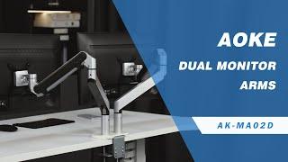 AOKE Standing Desk Accessories Introduction: Dual Monitor Arms AK-MA02D