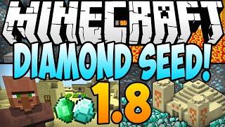  Minecraft 1.8.1 Seeds - DIAMOND SEED! 16 Diamonds, Temple, Village At Spawn! (Minecraft 1.8) 2014