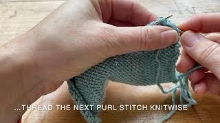 Tubular bind off starting with a purl