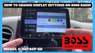 Changing Display Settings on Boss Audio Touch Screen Radio