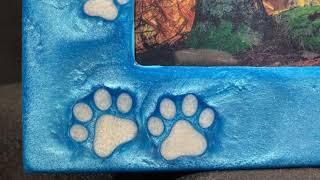 Caribbean Blue Paw Print w/ Diamond White Paws