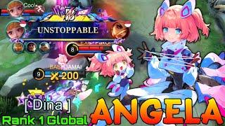 Unstoppable Angela 83% Win Rate - Top 1 Global Angela by [ Dina ] - Mobile Legends